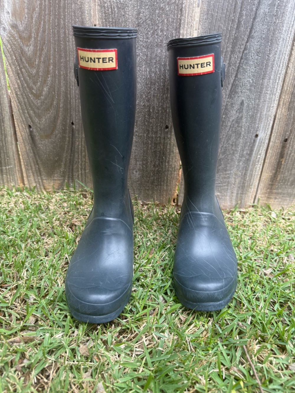 Hunter Matte Navy Blue  Knee-High Rubber Rain Boots kids UK 1 USA 2
